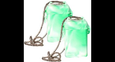Bestway opbergkoker waterdicht - 2x - groen - 11 cm - geldkoker - voor geld/pasjes/ID - vakantie