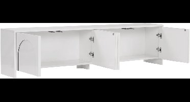 Asir - TV-standaard - Hout Zwart - Frame: 100% gemelamineerd spaanplaat - 43 x 188 x 13 cm