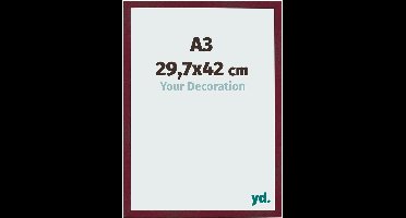 Your Decoration - Fotolijst A3 29,7x42 cm - MDF - Wijnrood Geveegd - Bologna