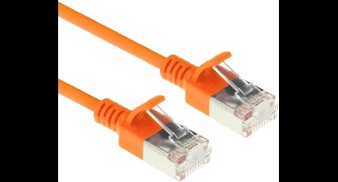 ACT Oranje 1 meter LSZH U/FTP CAT6A datacenter slimline patchkabel snagless met RJ45 connectoren