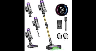 Steelstofzuiger – Snoerloze Stofzuiger – Draadloze Stofzuiger – Steelstofzuiger Zonder Kabel – Handstofzuiger – 55.000 Pa Krachtige Zuigkracht – 1,5 Liter Stofbak