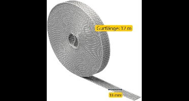 Schellenberg 81202 Rolluikband 18 mm x 12 m Rolluikband, webbing, rolluiktape, grijs