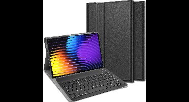 Just in Case tablet Hoes met Toetsenbord geschikt voor Xiaomi Pad 8 / Pad 8 Pro / Pad 7 / Pad 7 Pro - AZERTY Bluetooth Keyboard Case - Zwart