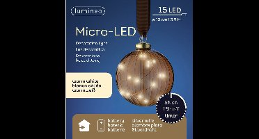 Lumineo Micro LED bal lamp - ø10 cm - 15 LED lampjes - Bruin