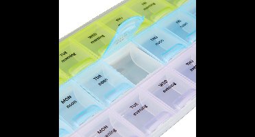 New Age Devi - Handige pillendoos - 7 dagen - 3 vakken - deksel - wekelijks gebruik - doorzichtig