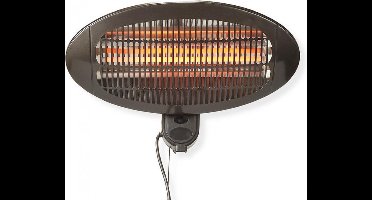 Nedis Patio Verwarmer - 2000 W - 3 Warmte Standen - Wandmontage - IP34 - Zwart