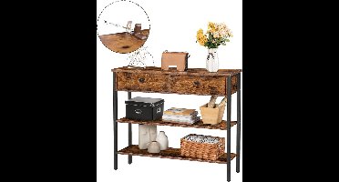 ApexArte® Wandtafel - Dressoir Kasten - Haltafel - Vintage Bruin met Zwart- Industrieel