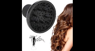 ApexArte® Diffuser Opzetstuk - Krulborstel voor Fohn Universeel - Multistyler - Zwart