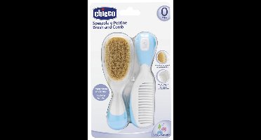 Chicco Borstel En Kam Junior Wit/blauw 2-delig