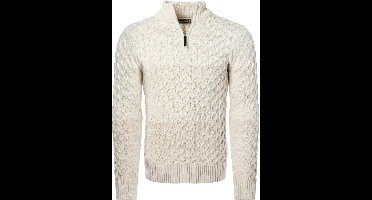 Carisma Heren Trui Opstaande Kraag Gebreid Beige 7833 - S