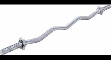Gorilla Sports EZ Curl Stang - Halterstang - Barbell - 120 cm - 30/31 mm - Incl. Schroefsluiting