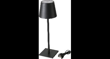 Boltze tafellamp Tendo zwart metaal 35 cm hoog oplaadbaar