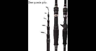 Telescopische luxe vishengel van Improducts - vis hengel is 330 cm (3.30M) lang en van Carbon super licht en zeer sterk en ook geschikt voor KARPER EN ZEEVIS.