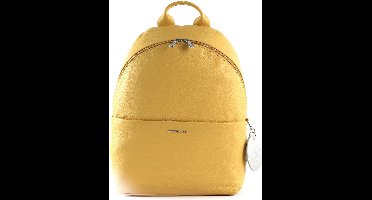 MANDARINA DUCK Leren Rugzak met laptopvak Mellow Leather Backpack Ochre Lichtgeel