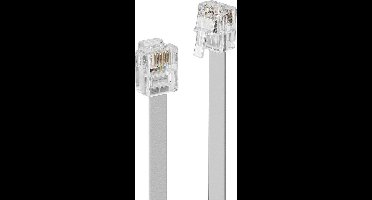LINDY Telefoon (analoog) Aansluitkabel [1x RJ12-stekker 6p6c - 1x RJ12-stekker 6p6c] 5 m Grijs