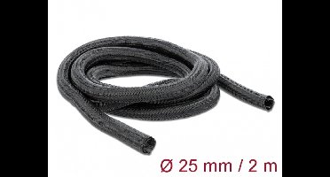 Gevlochten mouw Zelfcloseren 2 m x 25 mm zwart