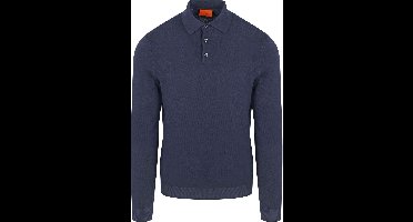 Suitable Compact Cotton Poloshirt Donkerblauw (navy) - Maat XL - Heren - Longsleeve polo - Polo shirt Heren met Lange mouwen