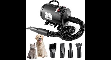 JAQZY Honden Föhn - Instelbare Snelheid en Temperatuur - 2200 W - Flexibele Slang tot 2,7 Meter - Oververhittingsbeveiliging