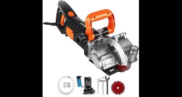 Muurfrees - Beton Cutter - 5000RPM - Power Tools Set - 4800W - met 133mm Cirkelzaagbladen - Stofafzuiging - Slijpschijven - Multi-purpose Use - Zwartoranje