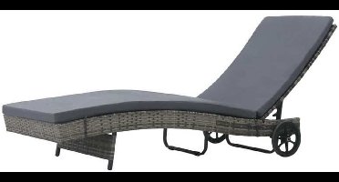 Ligstoel – Ligbed – Zonnebed – Tuinstoel – Houten Frame – Ergonomisch Ontwerp – Wieltjes