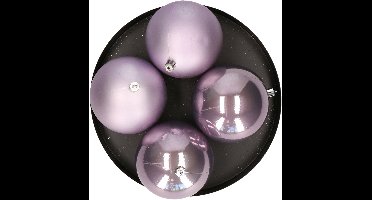 Decoris grote kerstballen - 8x st - lila paars - 10 cm - kunststof - kerstversiering