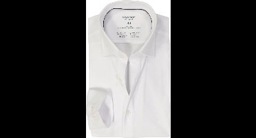 OLYMP Level 5 24/Seven body fit overhemd - wit tricot - Strijkvriendelijk - Boordmaat: 40