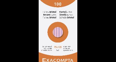 Exacompta 10x etui 100 steekkaarten bristol geruit 5x5 niet geperforeerd 75x125mm - Geassorteerd - 13271E
