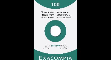 Exacompta 10x etui 100 steekkaarten bristol - gelijnd niet geperforeerd 105x148mm - Wit - 13809B