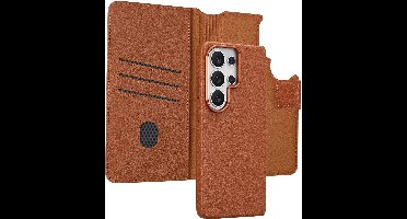 Accezz Hoesje - Geschikt voor Samsung Galaxy S26 Ultra - Leather Bookcase 2-in-1 met Magnetische Ring - Coffee Brown