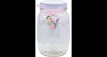 Glazen pot met deksel en punt Ø10cm H17cm