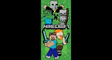 Minecraft Strandlaken Survive 70 x 140 cm groen
