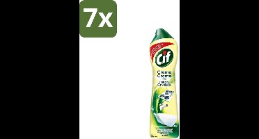 7 x Cif - Badkamer & Keuken - Schuurmiddel - Cream Lemon - 500 ml - Schoonmaakmiddel - Schuren - Vet Verwijderen - Kalkaanslag Verwijderen - Citrusgeur
