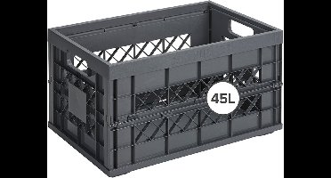 Sunware Square vouwkrat 45L - Heavy duty boodschappenkrat - Antraciet