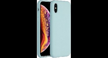 Accezz Hoesje - Geschikt voor Apple iPhone Xs / X - Liquid Silicone Backcover - Sky Blue