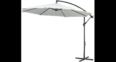Knikparasol – Zonnescherm – Terrasparasol – Zweefparasol – Buitenparasol – Crèmekleur – Weerbestendig Stalen Frame – 3x3 Meter Schaduw