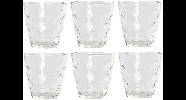 ITEM international Waterglazen - Sapglazen - Drinkglazen - Cirkels - 12x stuks - glas - transparant - 400 ml