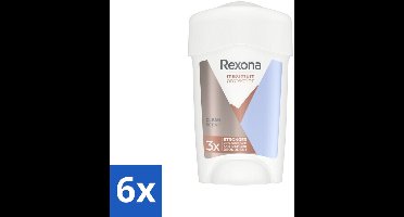 6 x Rexona Deodorant Stick Cream Maximum Protection Clean Scent 45 ml - Anti-transpirant Vrouw - Zweetvocht - Lichaamsgeur - Bescherming Tegen Zweet - Defence+ Technologie