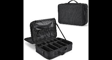 Core® Visagie Koffer - Cosmetica Koffer - Kapperskoffer - Zwart - 40cm x 29cm x 12cm