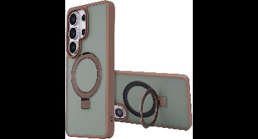 Accezz Hoesje - Geschikt voor Samsung Galaxy S26 Ultra - Ring Stand Backcover met Magnetische Ring - Bruin