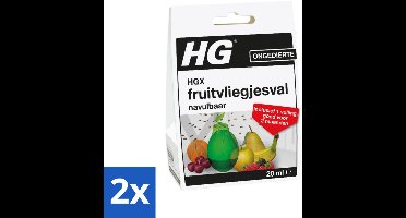 2 x HG Fruitvliegjesval 20 ml - Fruitvliegjes - Fruitvliegjesval - Ongediertebestrijding - Fruitvliegjesplaag - Fruitvliegjes Oplossen