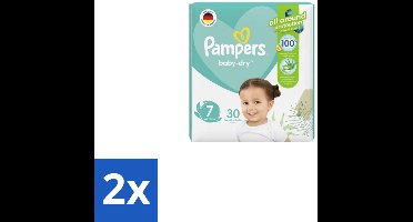 2 x Pampers – Luiers – Active Baby Dry Maat 7 – 30 Luiers - Luiers Voor Baby - Droge Luiers - Comfortabele Luiers - Langdurige Droogheid - Huidbescherming