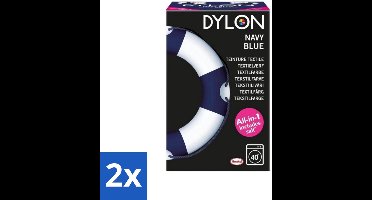 2 x Dylon - Textielverf - Navy Blue - All-in-One - Inclusief Zout - 350g - Textielverf - Kledingverf - Dylon Verf - Kleurtje Kleding - Stofverf