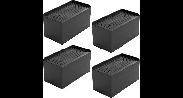 Meubelverhoger, bedverhoger, 7,6 cm in hoogte verstelbaar, geschikt voor tafels, stoelen, banken, wasmachines, kasten, afmetingen: 11,4 x 6,1 x 7,6 cm (zwart)