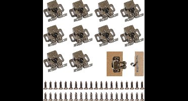 Dubbel rolslot voor kastdeuren - kastdeursluiting - sluiting - kastdeurslot - kastdeurdranger - inclusief schroeven - geschikt voor kasten en meubels - 10-delige set - brons