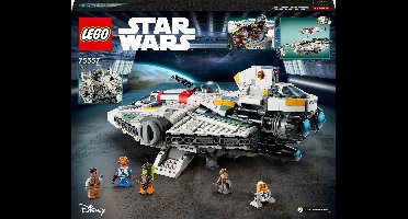 LEGO® Star Wars: Ahsoka Ghost en Phantom II 75357 bouw- en speelset met 2 bouwbare ruimteschepen en 5 personages, waaronder Jacen Syndulla™ en Chopper (C1-10P); cadeautip voor kinderen vanaf 10 jaar (1394 onderdelen)