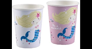 16 papieren bekertjes Be a Mermaid 250ml