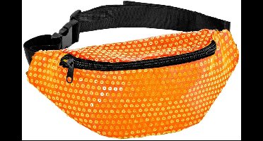 Heuptasje pailletten neon oranje