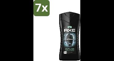 7 x Axe 3-in-1 Douchegel Apollo 250 ml - Douchegel Lichaam Gezicht Haar - Geur Salie Cederhout - 12 Uur Fris - Bacteriënverwijdering - Plantaardige Moisturizers