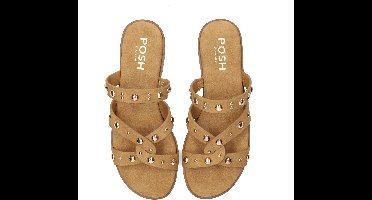 POSH by Poelman LINDE Dames Slippers - Bruin