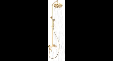 Vintage Doucheset – Douchekraan – Regendouche – Handdouche – Douchecombinatie – Koperen Afwerking – Hoogteverstelbare Wandbeugel